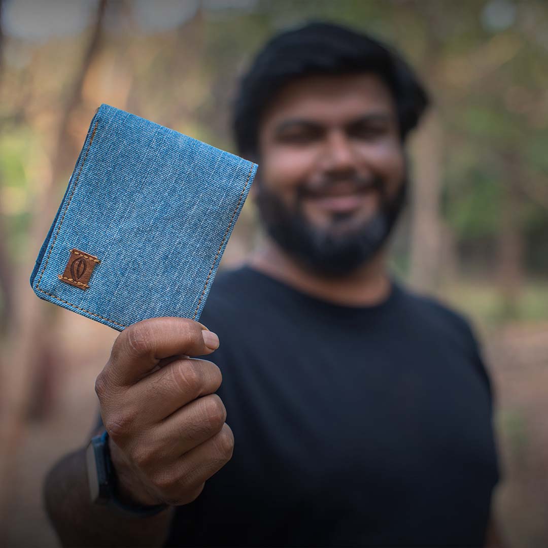 EcoFreaky Classic Vegan Denim Wallet | Unisex | FREE CARD HOLDER - EcoFreaky