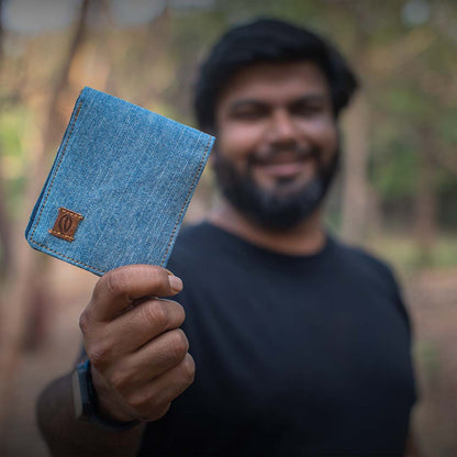 EcoFreaky Classic Vegan Denim Wallet | Unisex | FREE CARD HOLDER - EcoFreaky
