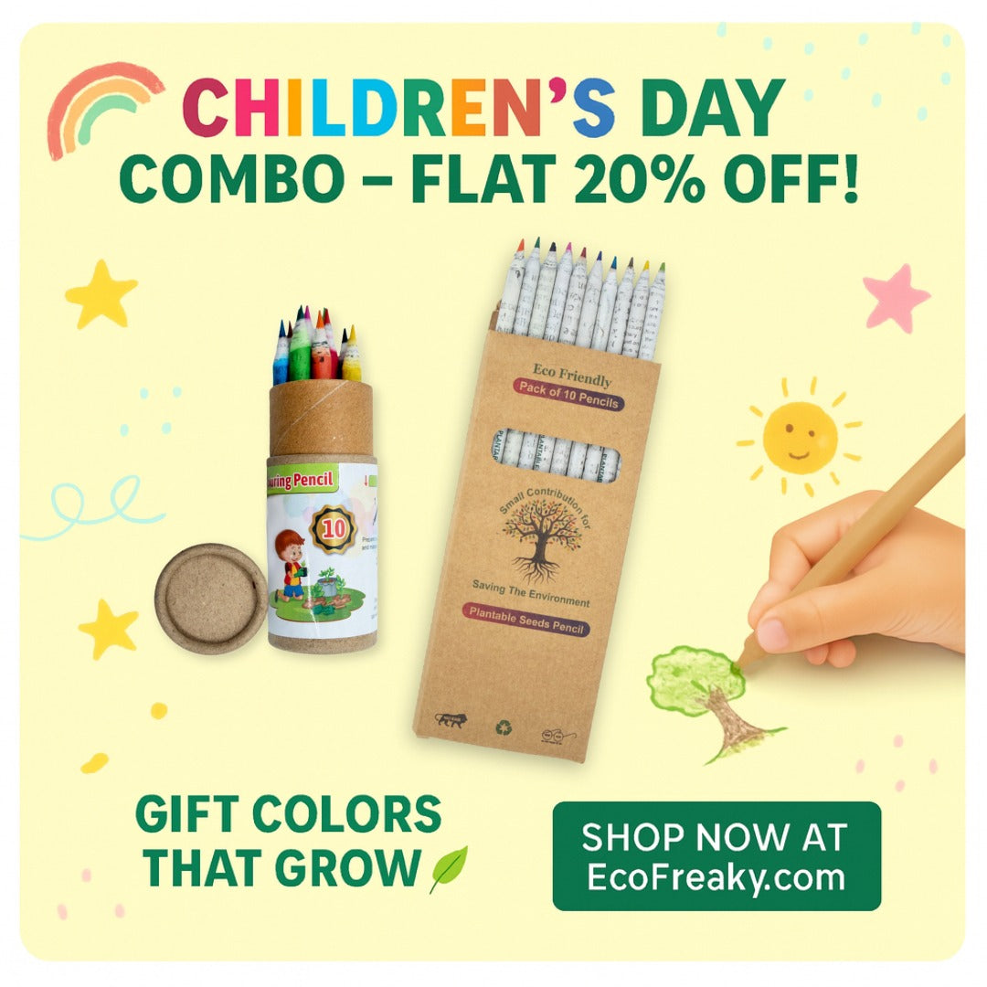 Eco-Friendly Coloring Pencil Set | Seed & Recycled Newspaper Pencils | Non-Toxic & Safe for Kids