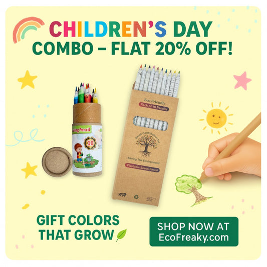 Eco-Friendly Coloring Pencil Set | Seed & Recycled Newspaper Pencils | Non-Toxic & Safe for Kids