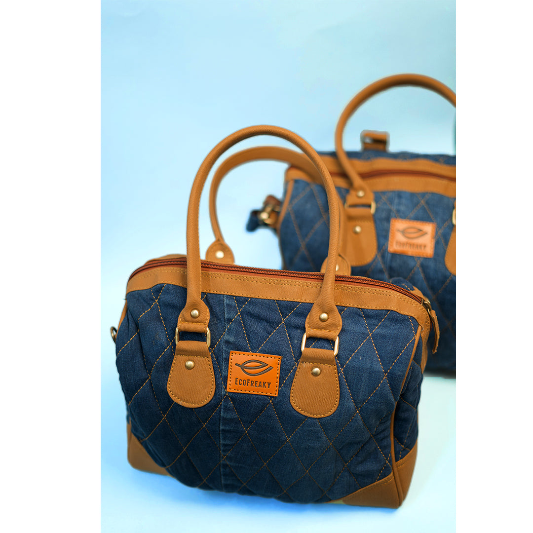 EcoFreaky Upcycled Denim Handbag For Women | Vegan Handbag - EcoFreaky