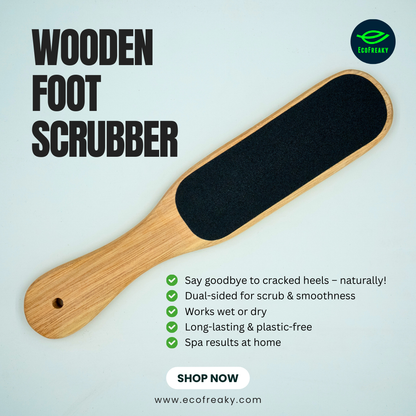 EcoFreaky Wooden Foot Scrubber – Natural Exfoliation for Spa-Like Feet at Home - EcoFreaky