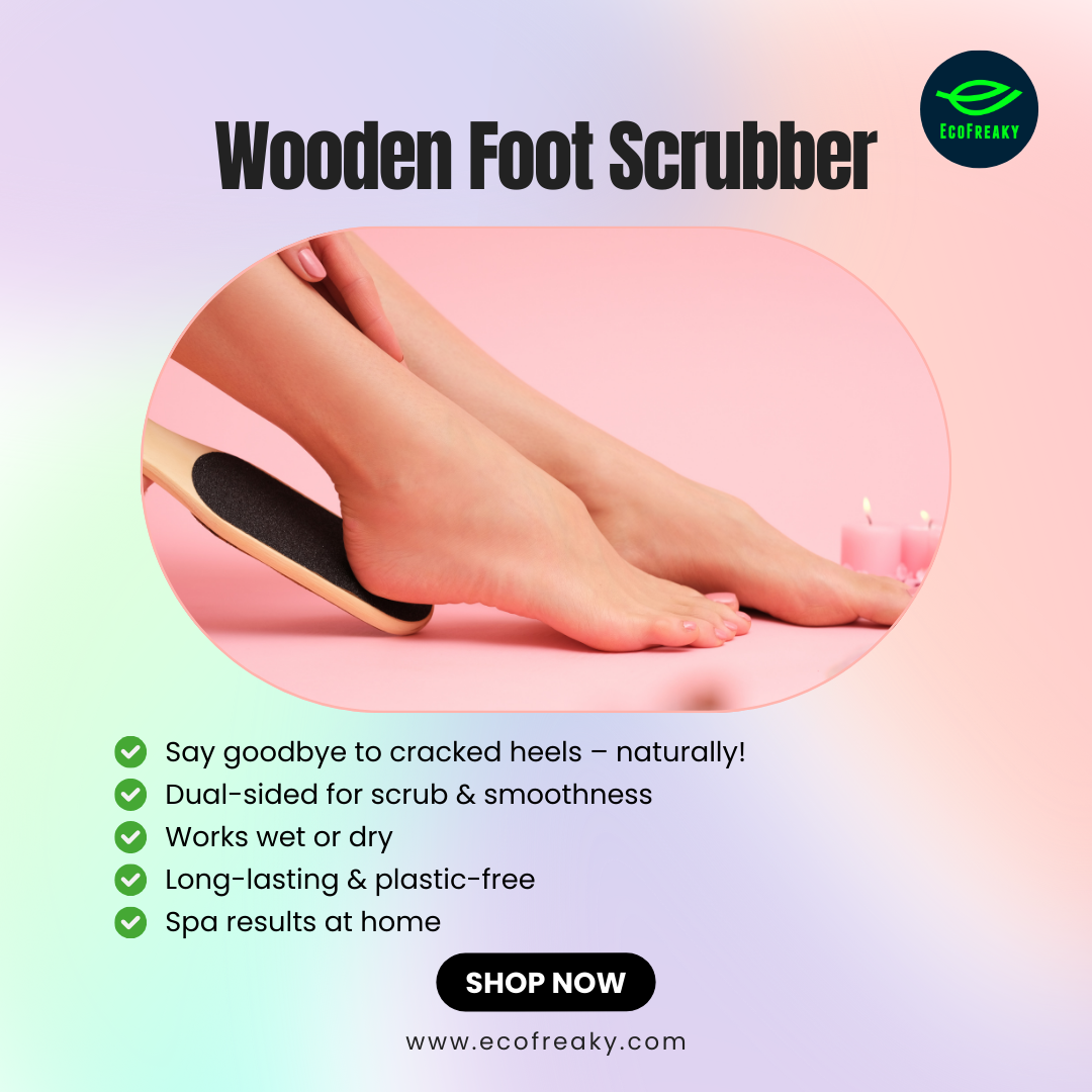 EcoFreaky Wooden Foot Scrubber – Natural Exfoliation for Spa-Like Feet at Home - EcoFreaky