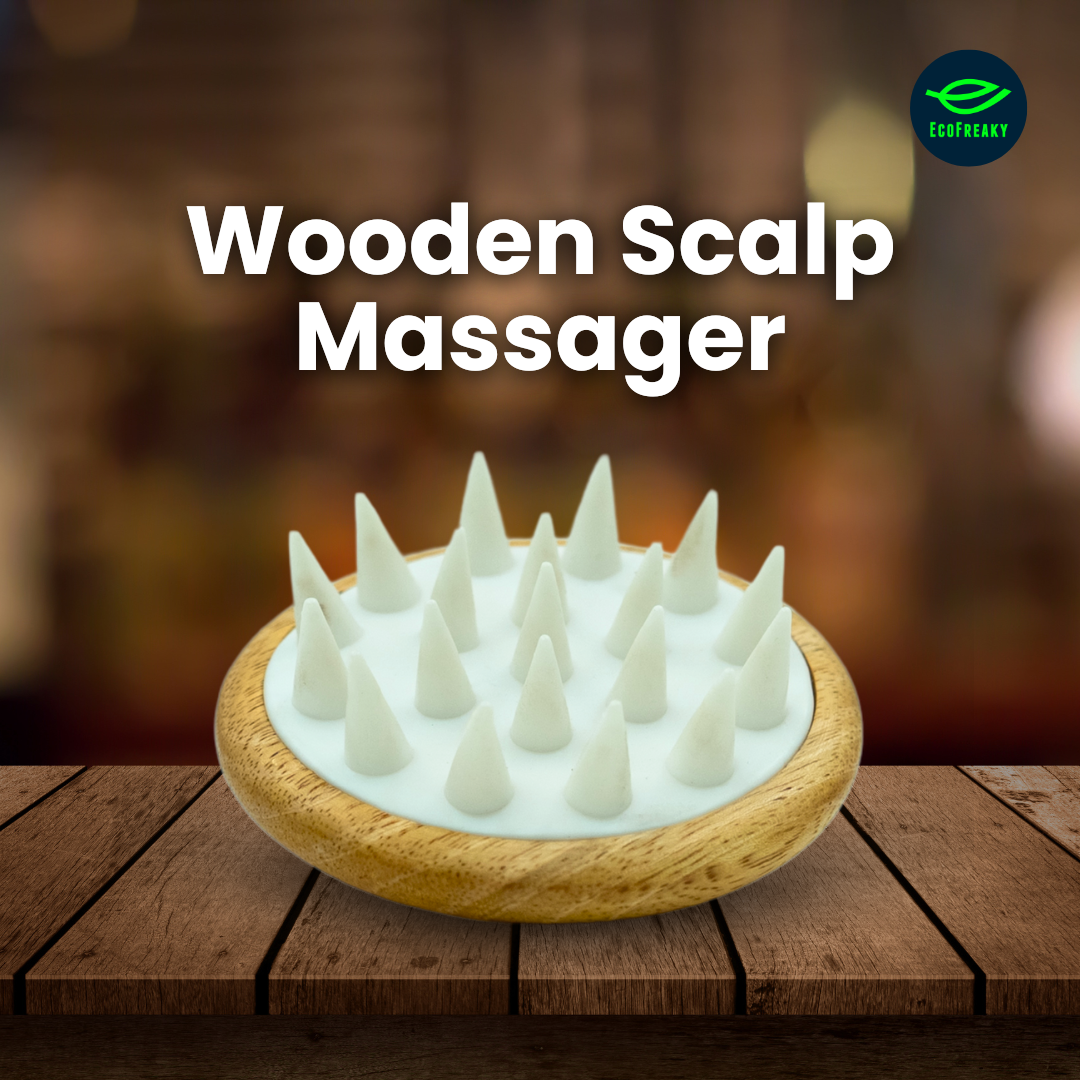 EcoFreaky scalp massager close-up on silicone bristles
