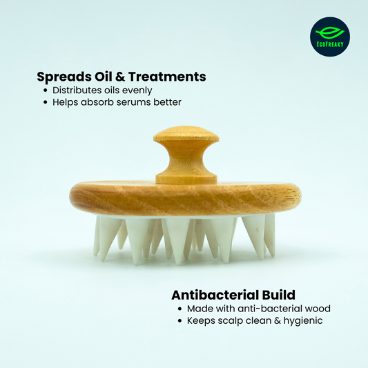 EcoFreaky Wooden Scalp Massager | Hair Growth & Dandruff Removal Tool - EcoFreaky