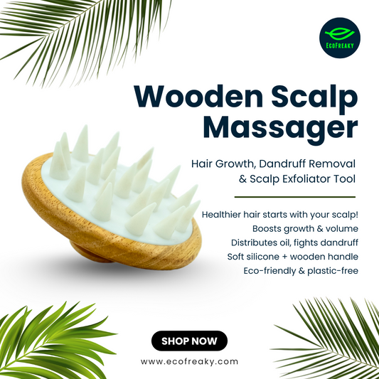 EcoFreaky Wooden Scalp Massager side view